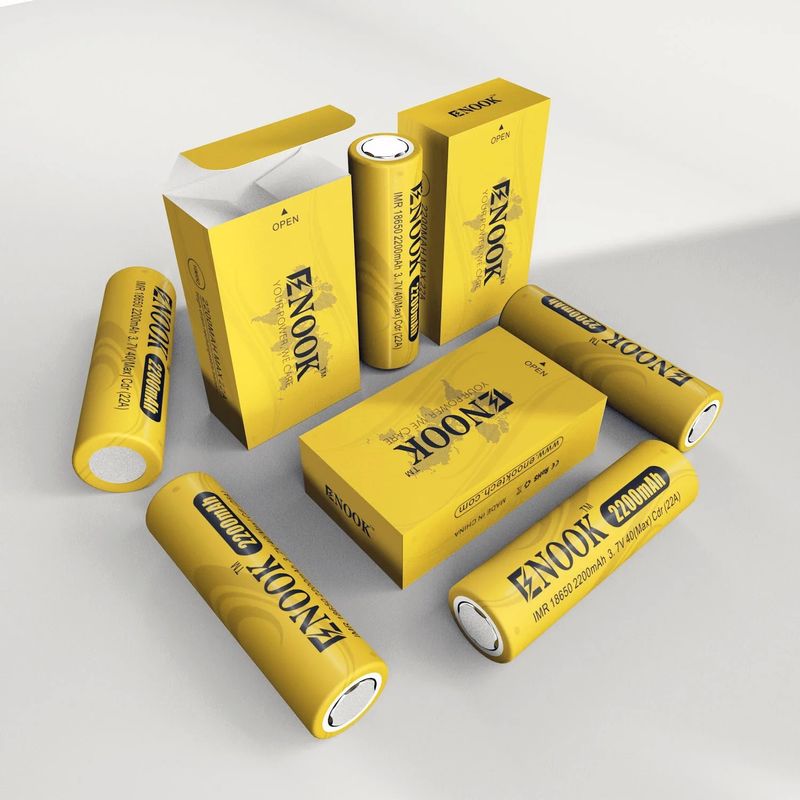 ডাবলপো পাইকারি মূল্য 18650 3.7V 2200mah রিচার্জেবল ব্যাটারি সেল 40A 3.7V মড 18650 হলুদ লিথিয়াম-আয়ন ব্যাটারি