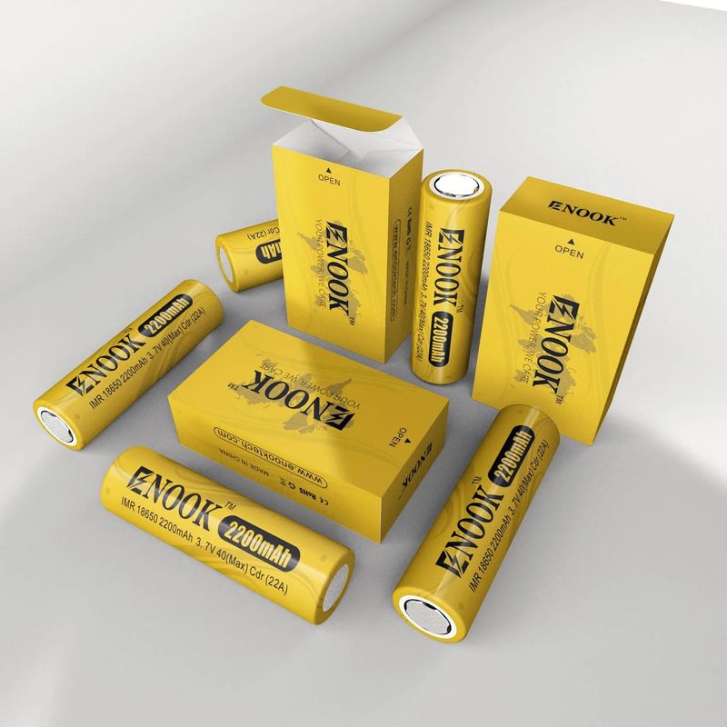 ডাবলপো পাইকারি মূল্য 18650 3.7V 2200mah রিচার্জেবল ব্যাটারি সেল 40A 3.7V মড 18650 হলুদ লিথিয়াম-আয়ন ব্যাটারি