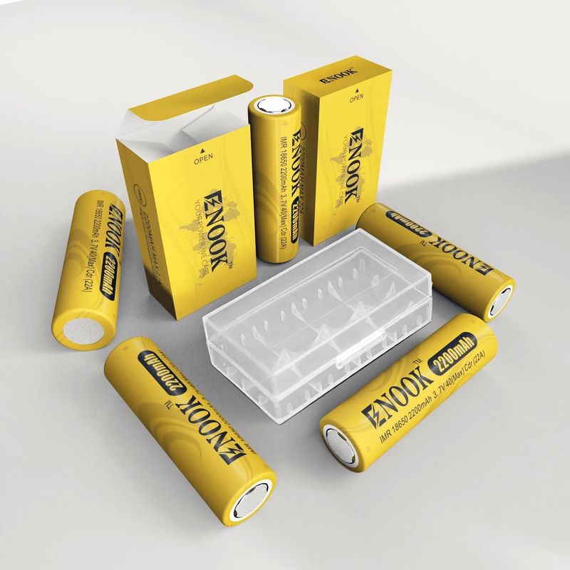 ডাবলপো পাইকারি মূল্য 18650 3.7V 2200mah রিচার্জেবল ব্যাটারি সেল 40A 3.7V মড 18650 হলুদ লিথিয়াম-আয়ন ব্যাটারি