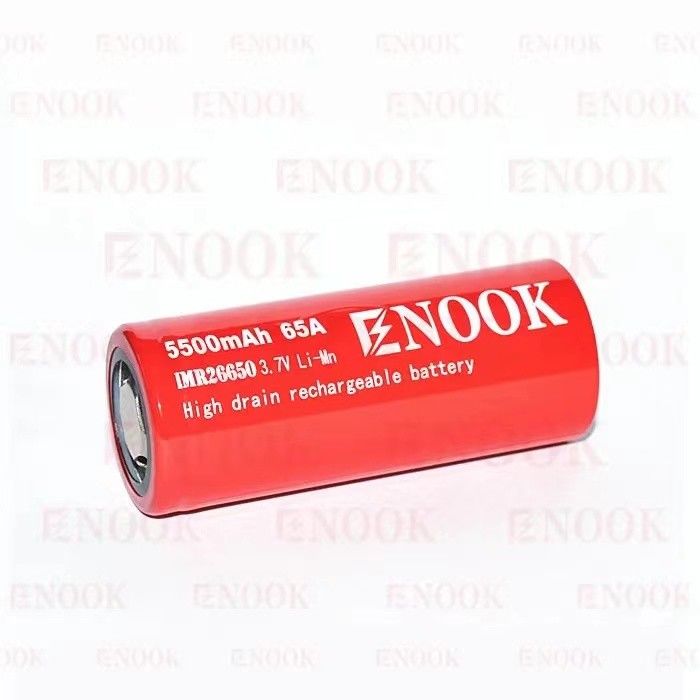 সর্বাধিক বিক্রিত Enook 26650 সেল লিথিয়ন 5500mAh 65A উচ্চ ড্রেন 3.7V রিচার্জেবল ব্যাটারি ফ্ল্যাট শীর্ষ ব্যাটারি