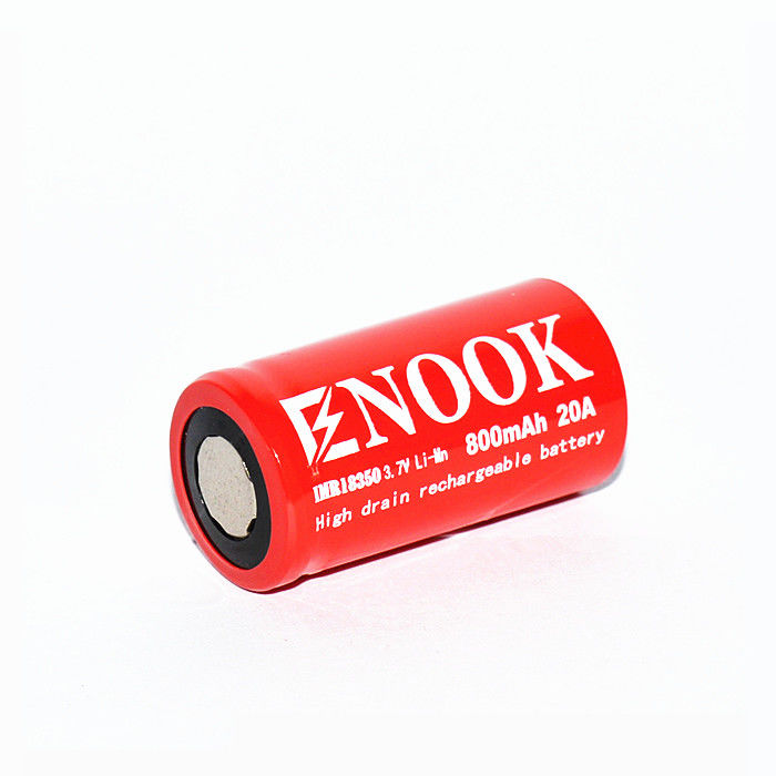 রিচার্জযোগ্য আইএমআর লি-আয়ন ব্যাটারি 800mAh 20amp 18350 লি-এমএন ব্যাটারি