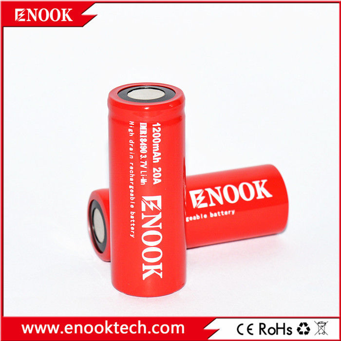 18490 1200mAh 20A 3.7V ইলেকট্রিক বাইক রিচার্জেবল ব্যাটারি সেল ফ্ল্যাট টপ টাইপ