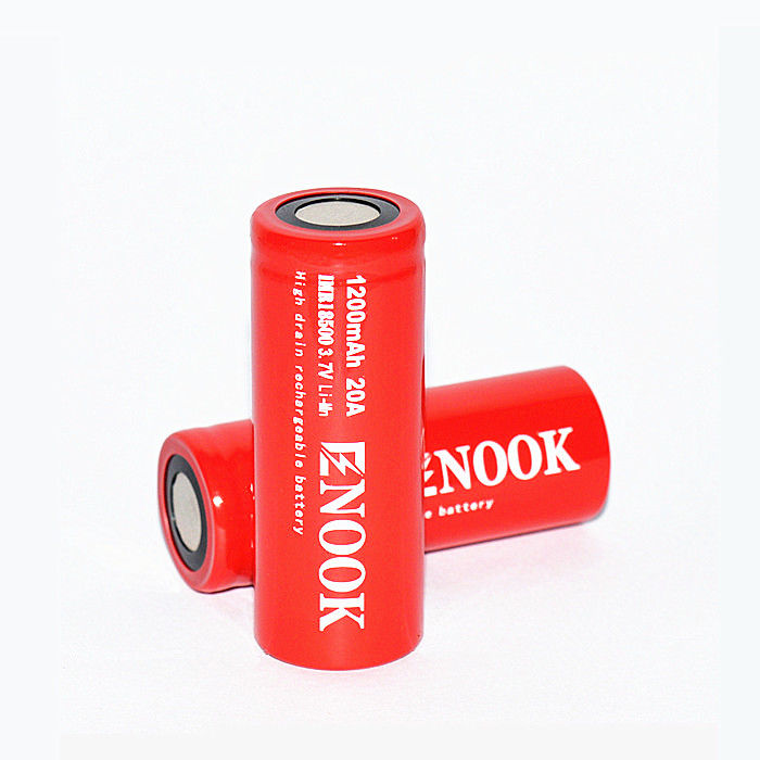ইনুক 1200mAh 20A লিথিয়াম আয়ন ব্যাটারি সেল 3.7V 18500 রিচার্জযোগ্য লি-আয়ন ব্যাটারি