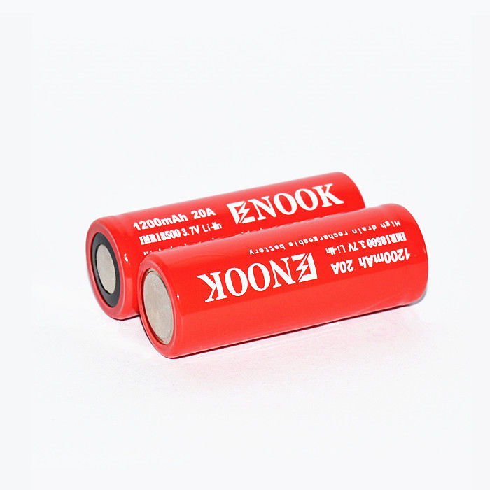 ইনুক 1200mAh 20A লিথিয়াম আয়ন ব্যাটারি সেল 3.7V 18500 রিচার্জযোগ্য লি-আয়ন ব্যাটারি