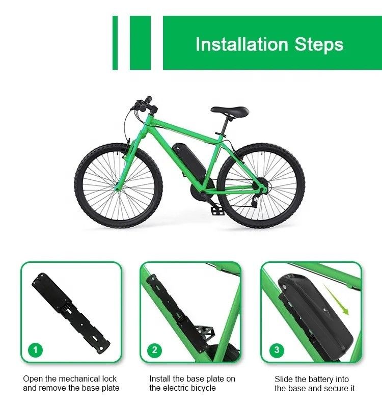হাই পারফরম্যান্স ই বাইক ব্যাটারি হাইলং কেস 250w/350w/500w মোটর কালো