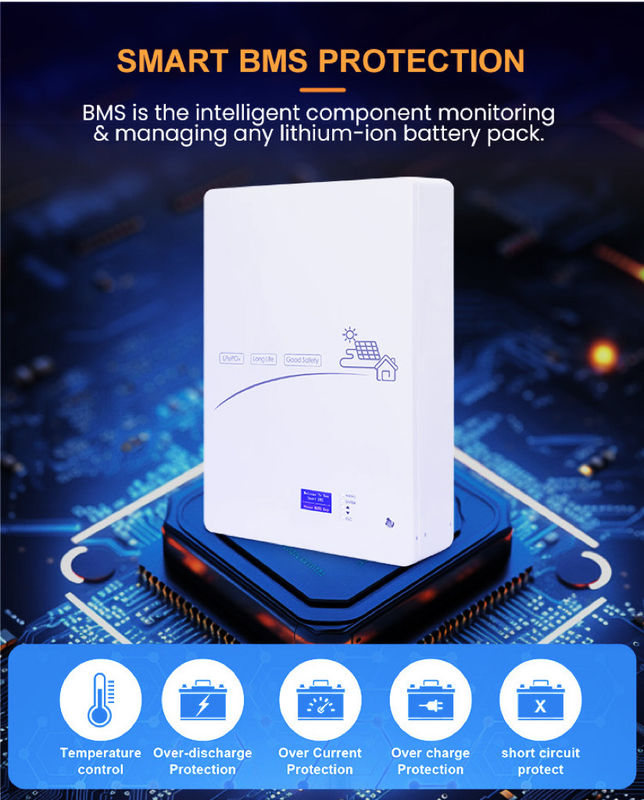 ইনুক পাওয়ারওয়াল সৌর লিথিয়াম আয়ন ব্যাটারি 48V 5Kw 10Kw 100Ah 200Ah পাওয়ার ওয়াল মাউন্ট Lifepo4 হোম সৌর শক্তি সঞ্চয়