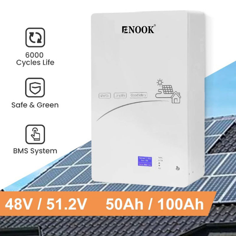 ইনুক পাওয়ারওয়াল সৌর লিথিয়াম আয়ন ব্যাটারি 48V 5Kw 10Kw 100Ah 200Ah পাওয়ার ওয়াল মাউন্ট Lifepo4 হোম সৌর শক্তি সঞ্চয়
