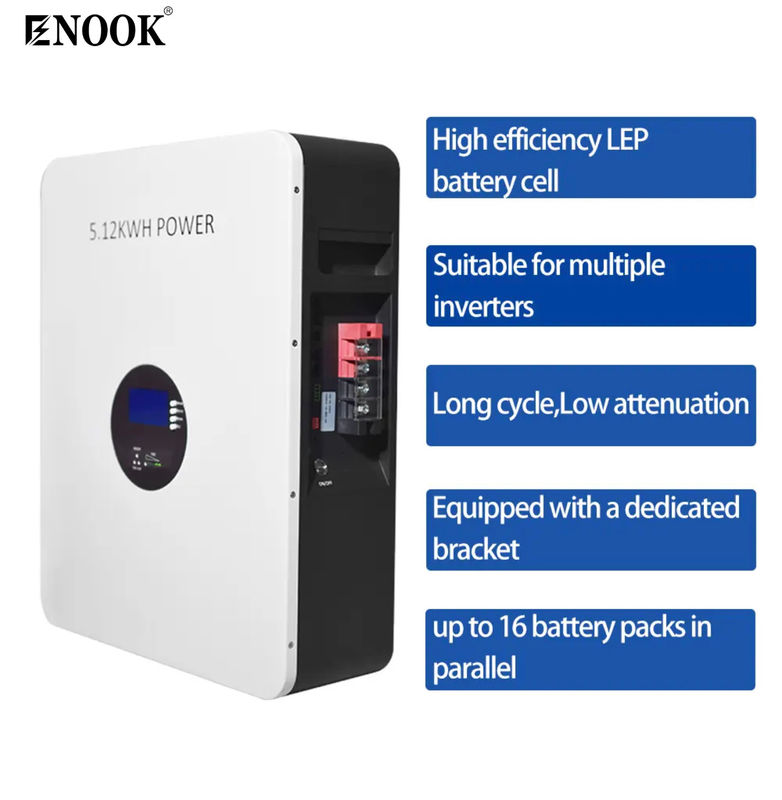 ইউরোপীয় বাজারে গরম বিক্রয় 51.2V 100AH 5.12KWH Lifepo4 ব্যাটারি শক্তি সঞ্চয় ব্যাটারি হোম জন্য