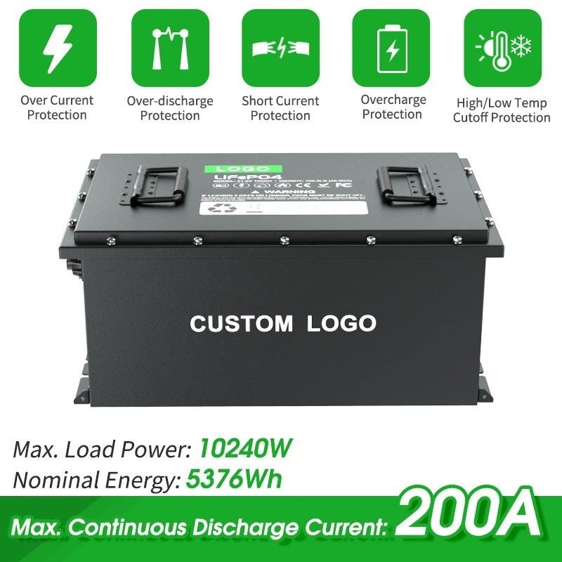 58.4V 100ah 105ah 200ah গল্ফ কার্ট লাইফপিও 4 লিথিয়াম আয়ন বৈদ্যুতিক ব্যাটারি প্যাক 51.2V গভীর চক্র আইপি 64